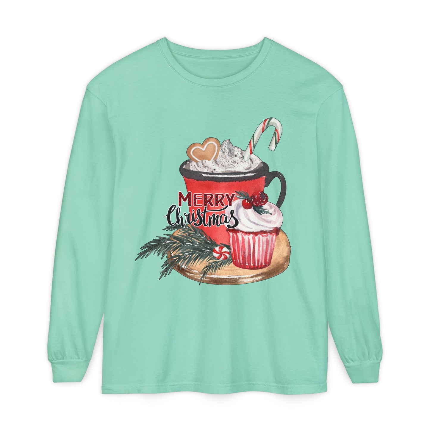Merry Christmas Long Sleeve T-Shirt, Holiday Outfit, Unisex Tee, Cozy Gift, Winter Fashion, Festive Apparel