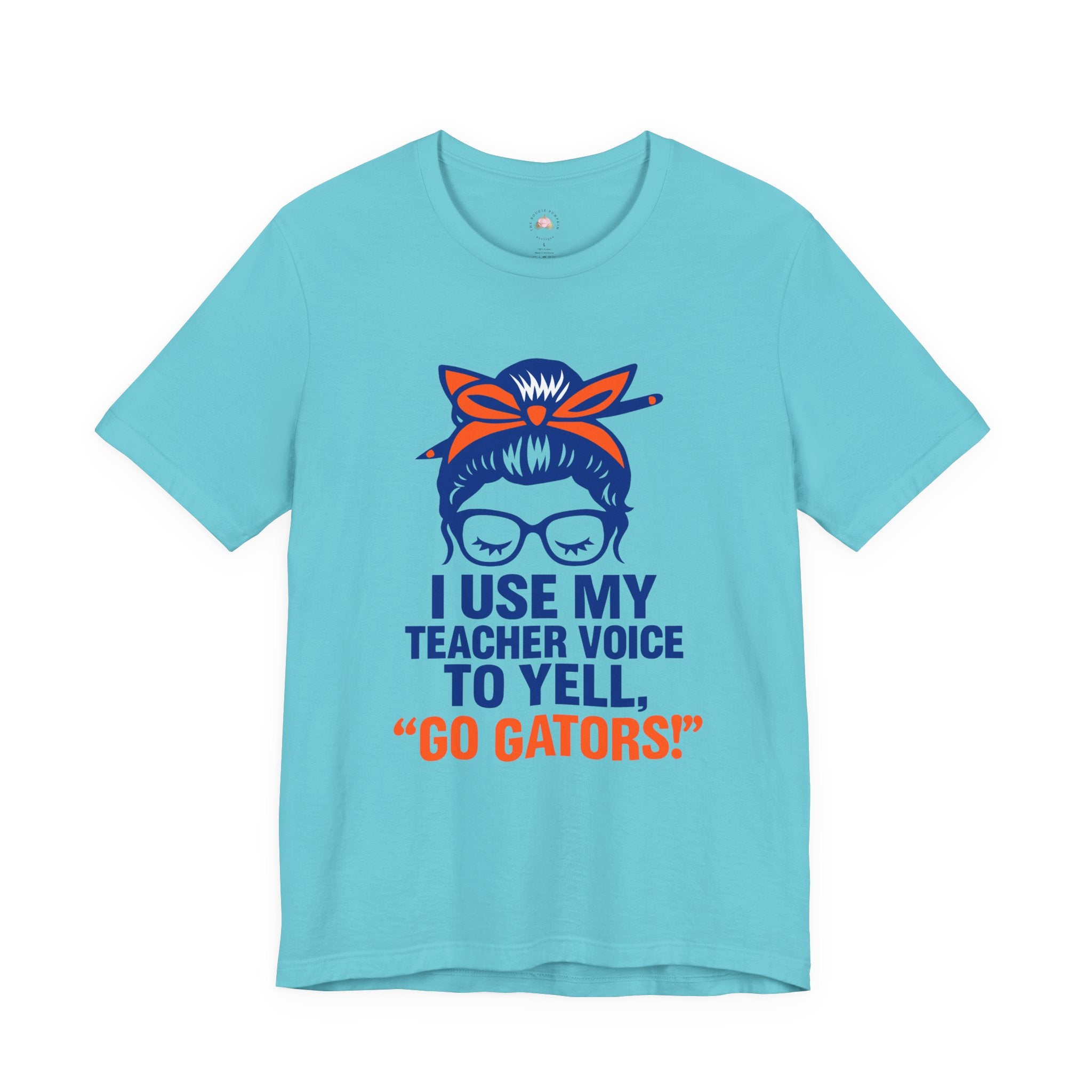 Teacher Voice Football Shirt – Game Day Spirit Tee in Blue & Orange | Funny Teacher Shirt | Bougie Pumpkin Boutique