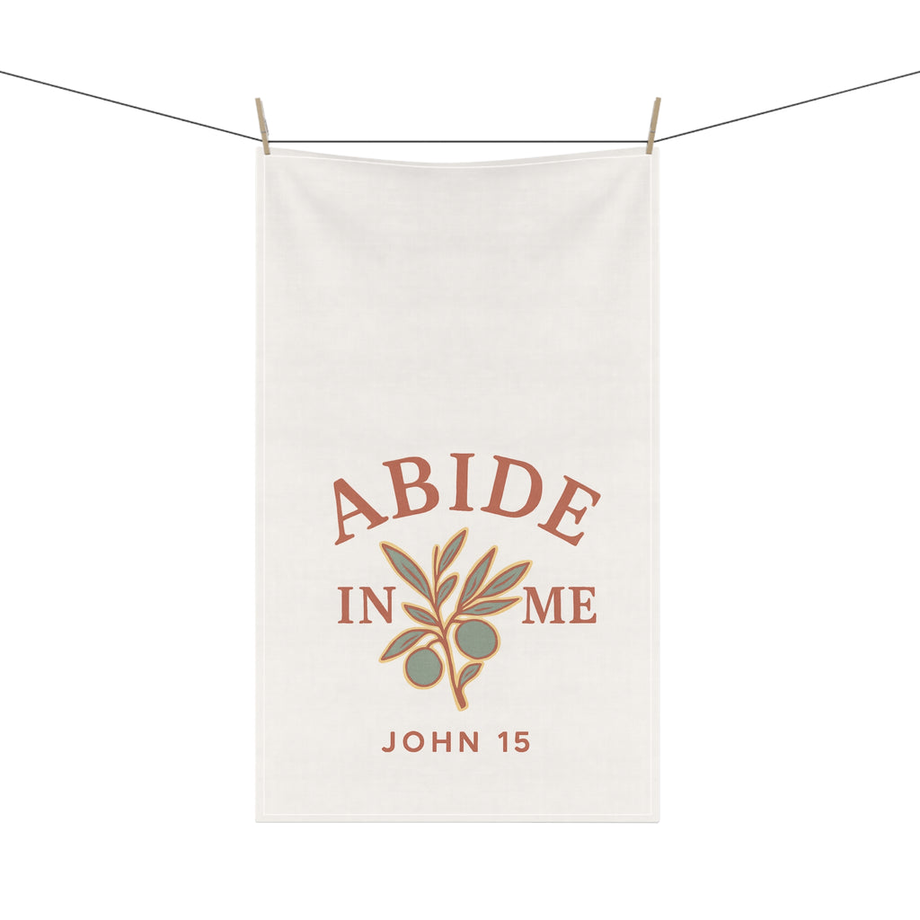 Abide in Me Tea Towel | John 15 Scripture Kitchen Decor – The Bougie Pumpkin Boutique