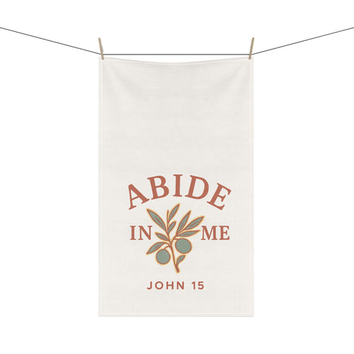 Abide in Me Tea Towel | John 15 Scripture Kitchen Decor – The Bougie Pumpkin Boutique