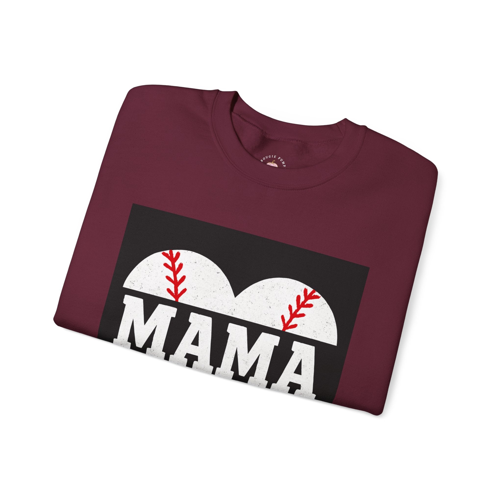 Baseball Mama Sweatshirt | Game Day Heart Design | Sports Mom Apparel – The Bougie Pumpkin Boutique