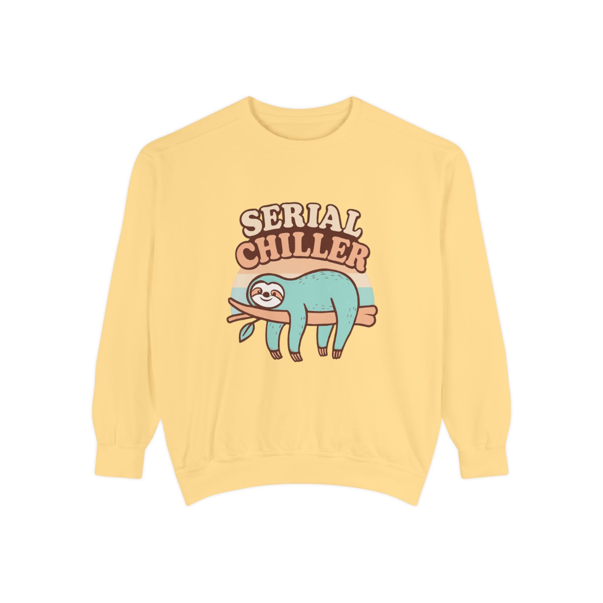 Serial Chiller Sweatshirt | Funny Sloth Graphic Crewneck for Lazy Days – Cozy Cute Apparel by The Bougie Pumpkin Boutique