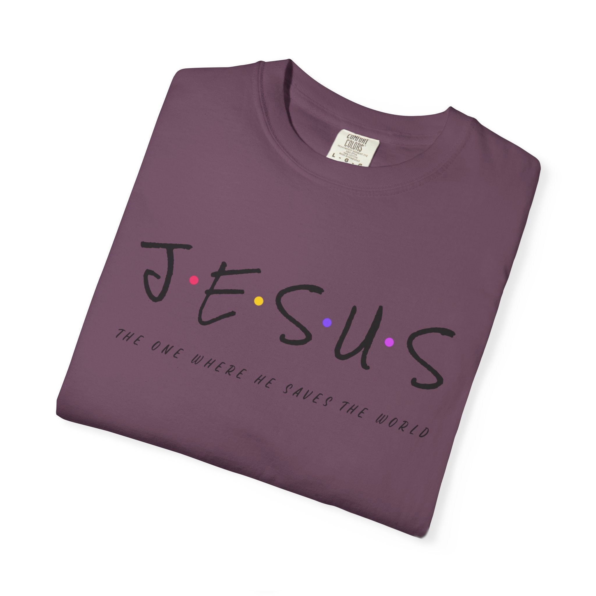 Jesus Graphic T-Shirt — 'Jesus' with Dots Faith Tee