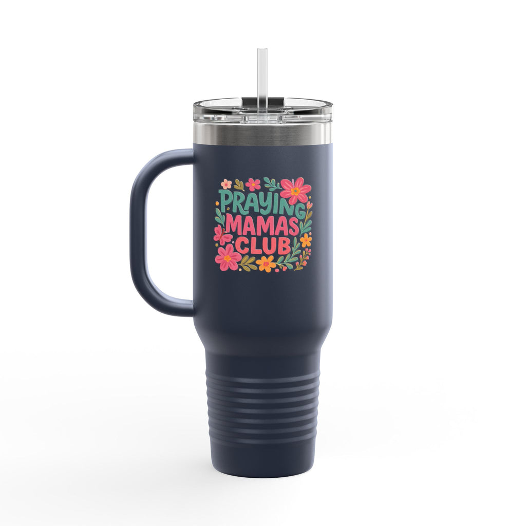Praying Mamas Club 40oz Insulated Travel Mug | Floral Christian Tumbler for Busy Moms – The Bougie Pumpkin Boutique