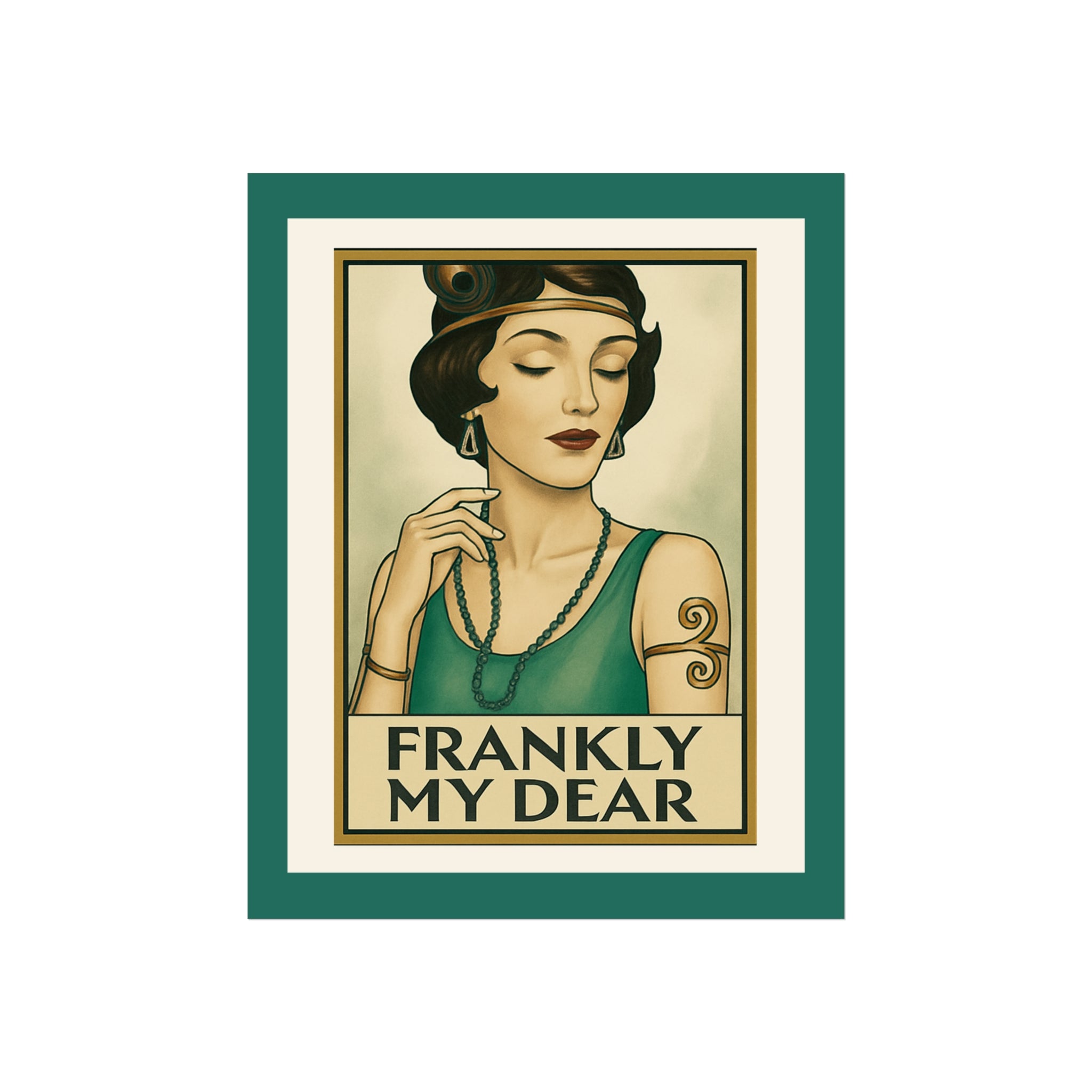 Art Deco Wall Poster — "Frankly My Dear" Vintage Portrait Print