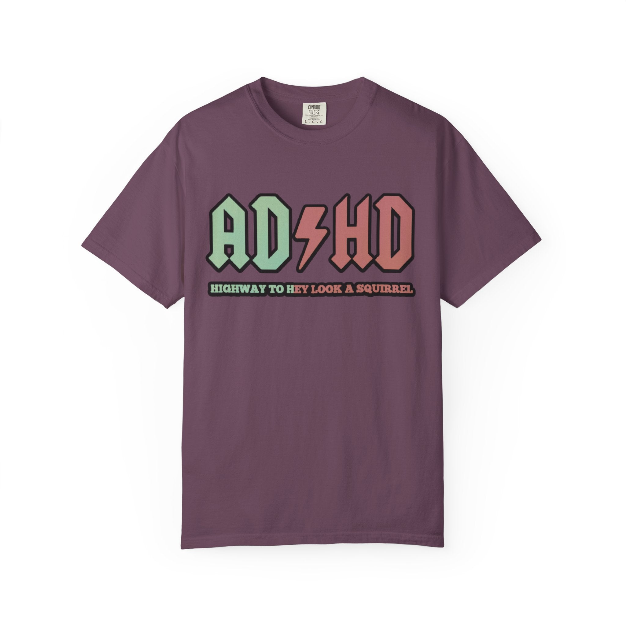 ADHD Rock Band T-Shirt – "Highway to Hey Look a Squirrel" Graphic Tee