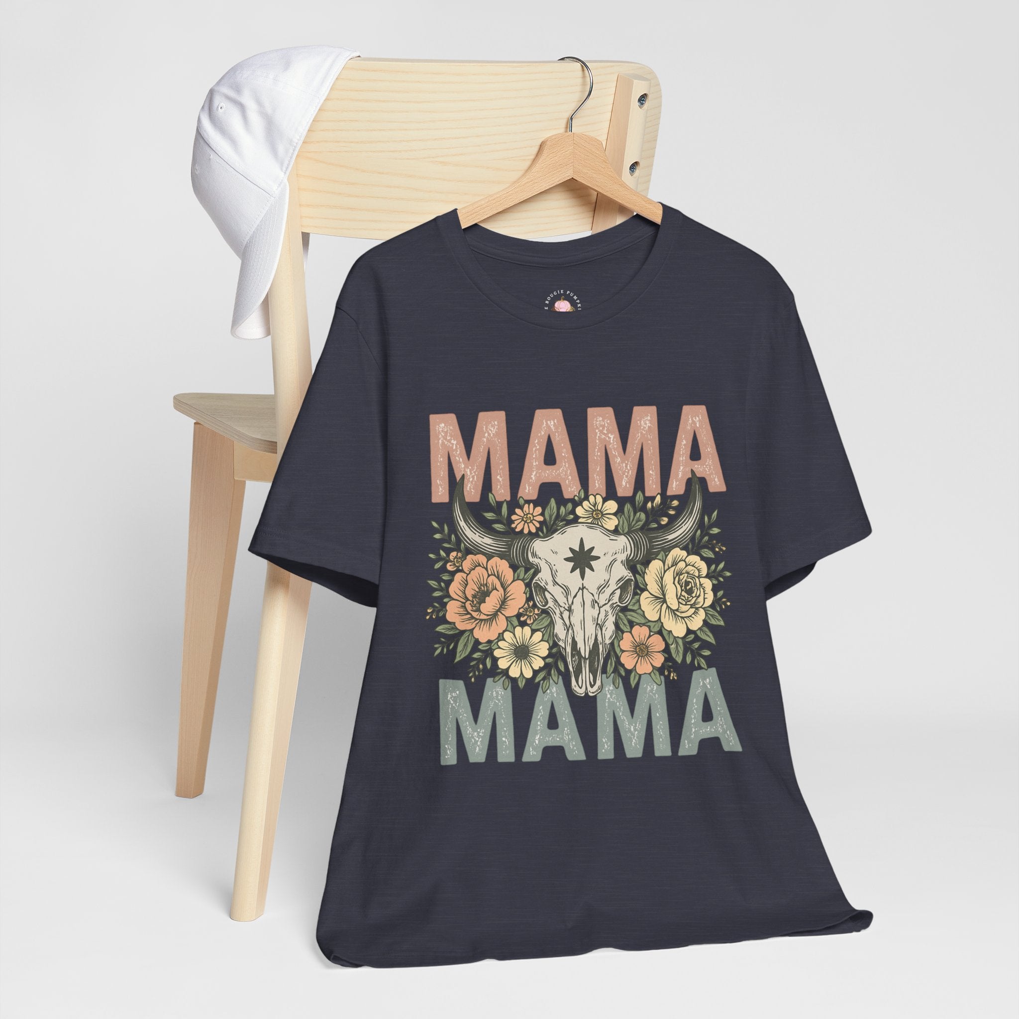 Mama Floral Skull Tee — Vintage Boho Mom T‑Shirt for Mother’s Day
