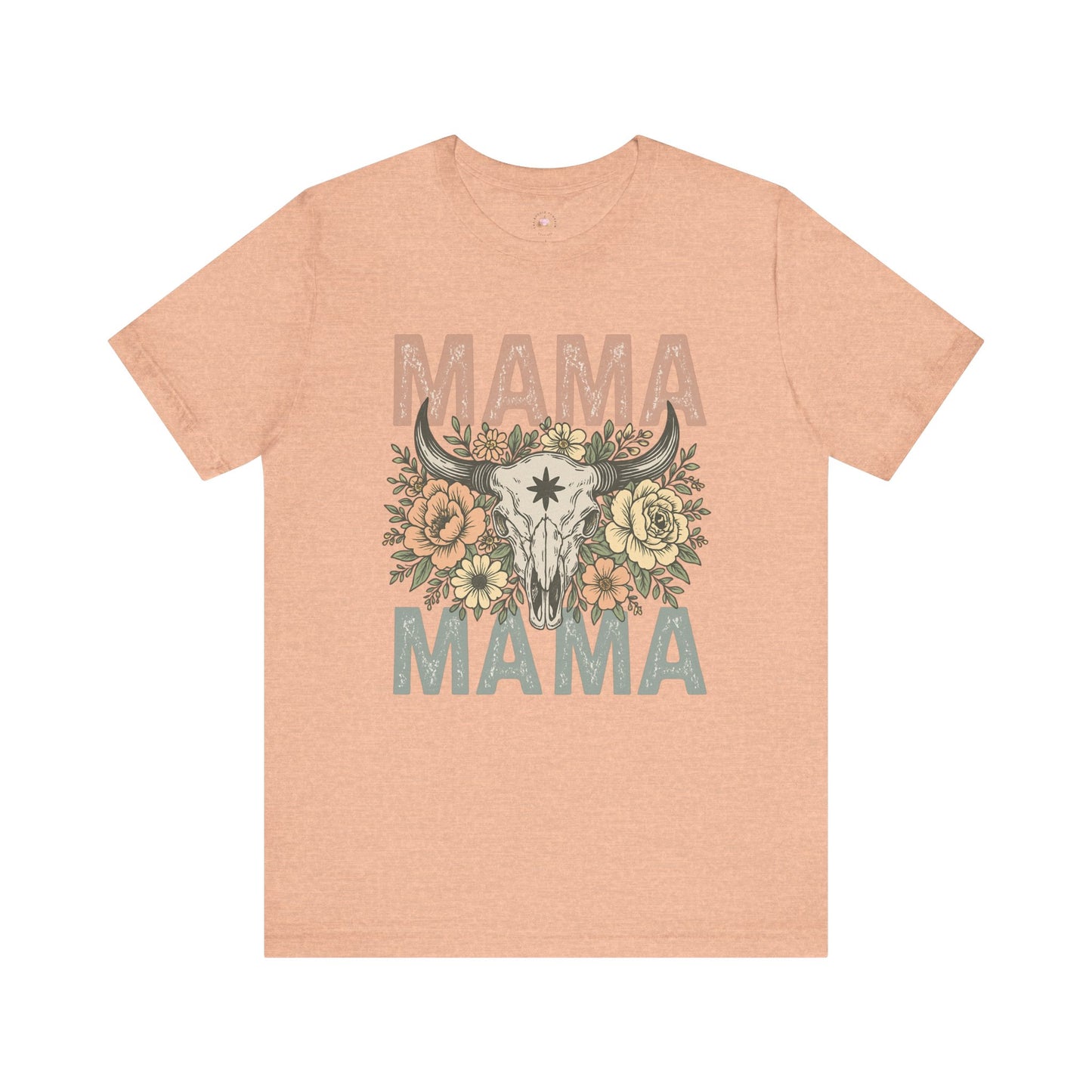 Western Floral “MAMA” Graphic Tee – Southern Boho Cow Skull Shirt - The Bougie Pumpkin Boutique