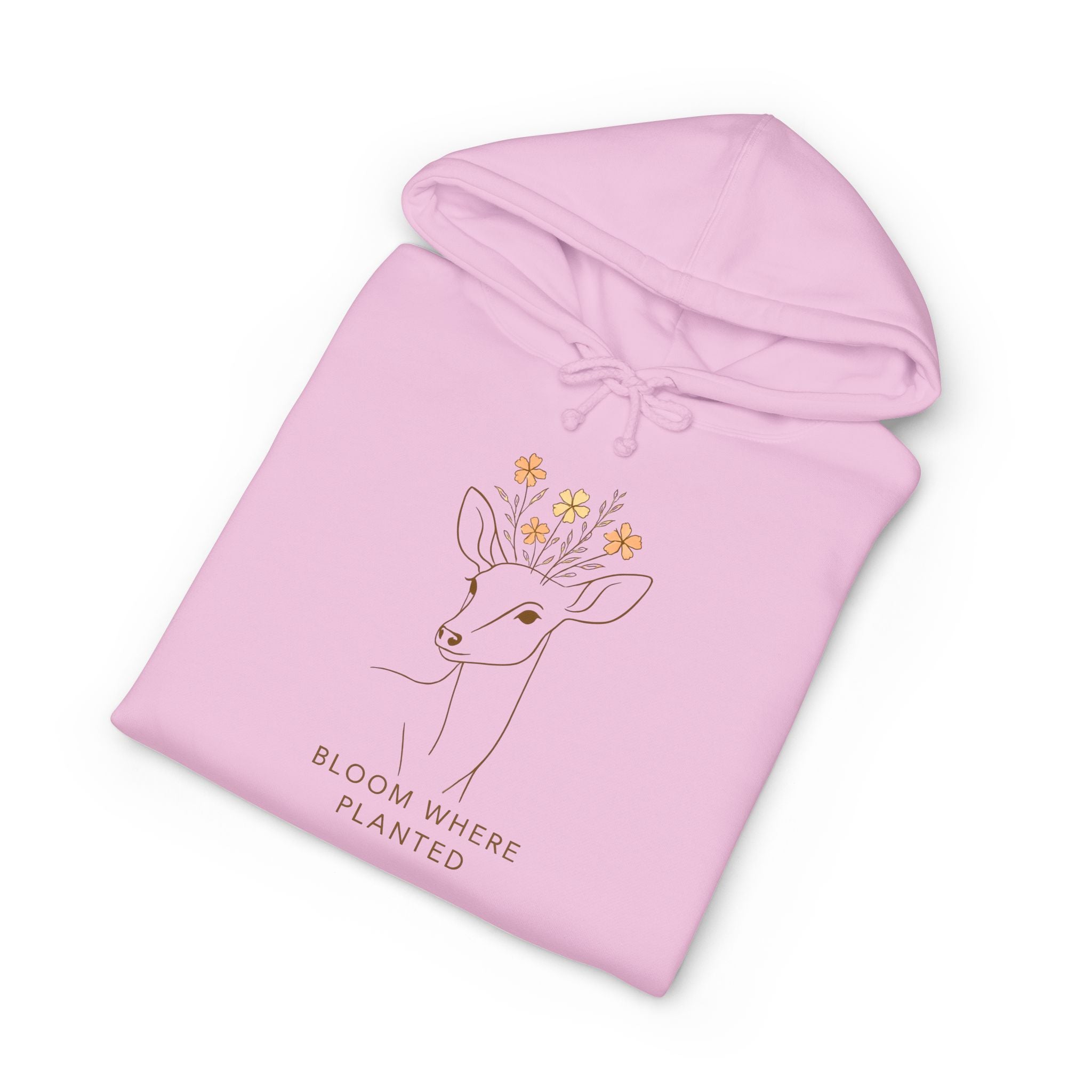 Floral Deer Hoodie — "Bloom Where Planted" Cozy Graphic Sweatshirt