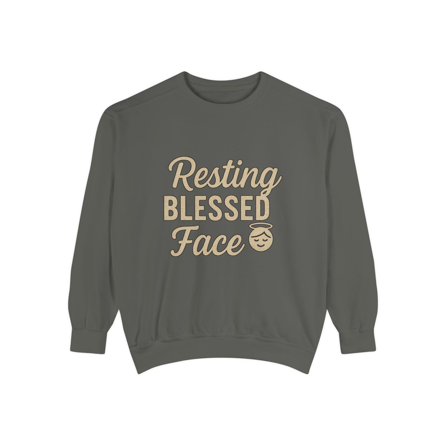 Resting Blessed Face Sweatshirt – Funny Christian Crewneck for Women - The Bougie Pumpkin Boutique