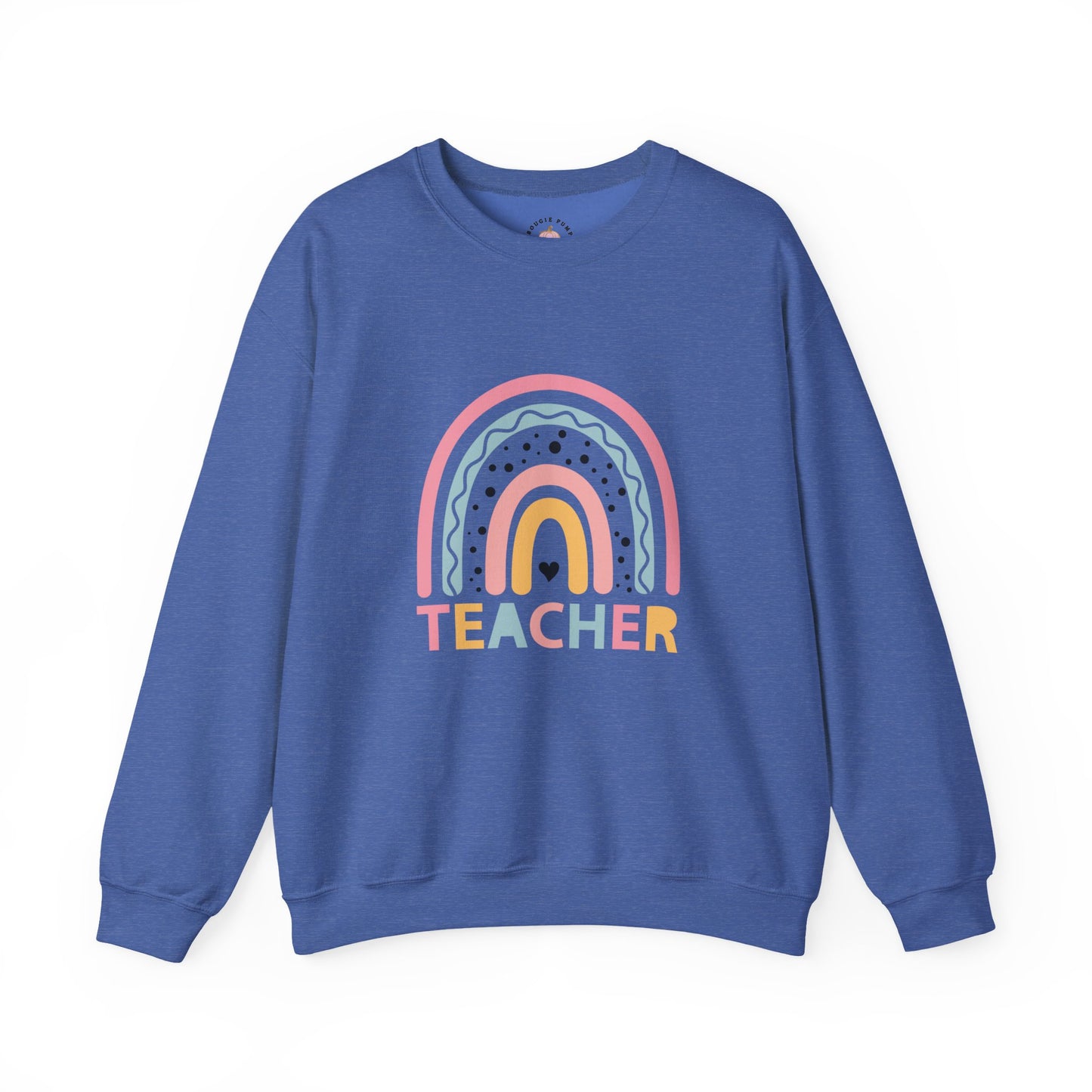 Rainbow Teacher Crewneck Sweatshirt - Cozy Gift for Educators, Back to School, Teacher Appreciation, Classroom Wear, Cute Sweatshirt