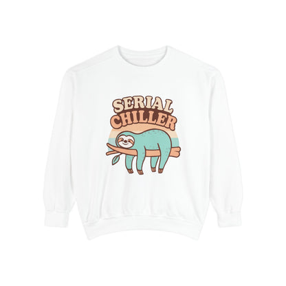 Sloth Vibes Sweatshirt - Funny Cozy Unisex Garment-Dyed Apparel