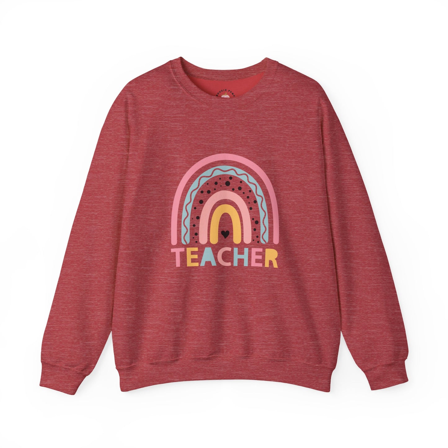 Rainbow Teacher Crewneck Sweatshirt - Cozy Gift for Educators, Back to School, Teacher Appreciation, Classroom Wear, Cute Sweatshirt