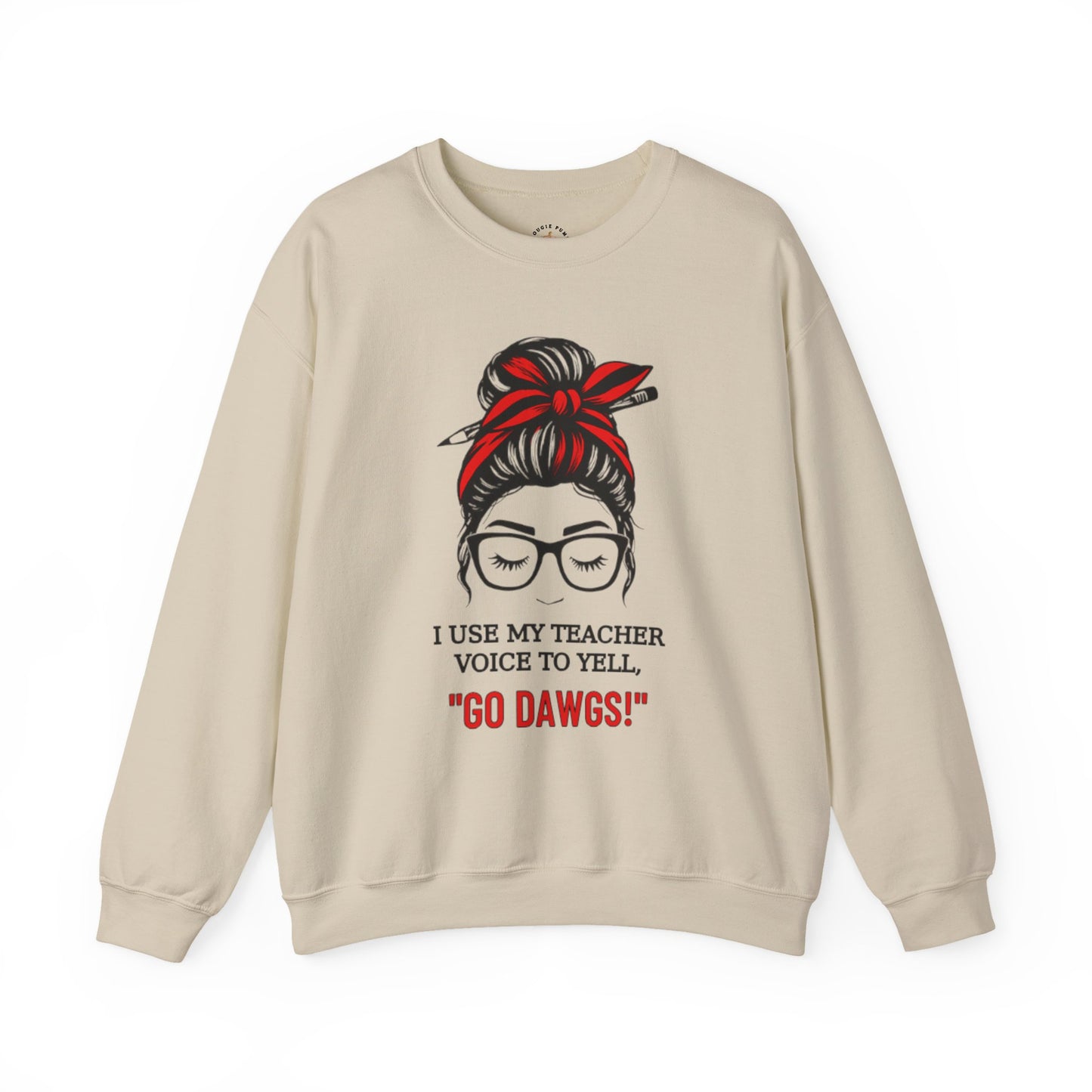 Crewneck Sweatshirt Teacher Voice GO DAWGS Game Day Football Unisex