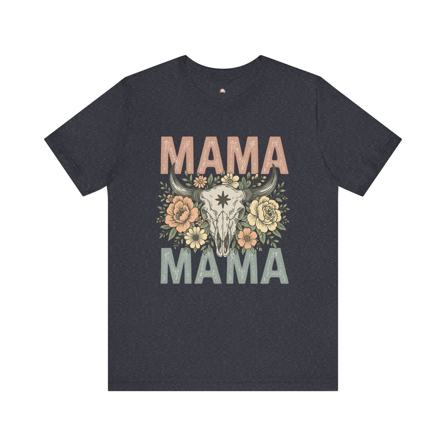 Western Floral “MAMA” Graphic Tee – Southern Boho Cow Skull Shirt - The Bougie Pumpkin Boutique