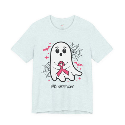 Cute Ghost #Boocancer Unisex T-Shirt, Halloween Tee, Breast Cancer Awareness, Fun Gift, Soft Cotton Top, Casual Wear