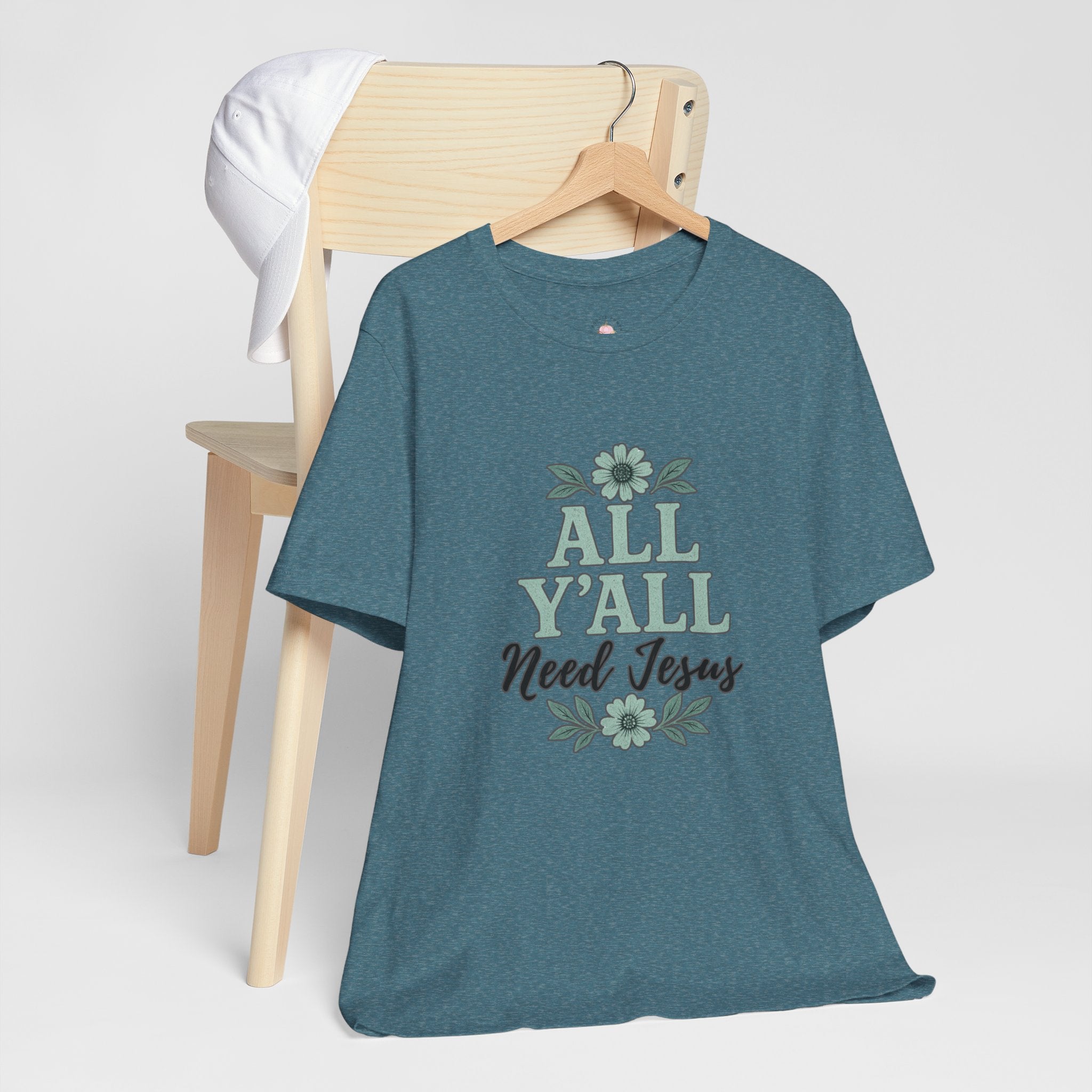 All Y’all Need Jesus Tee — Floral Christian Faith T‑Shirt