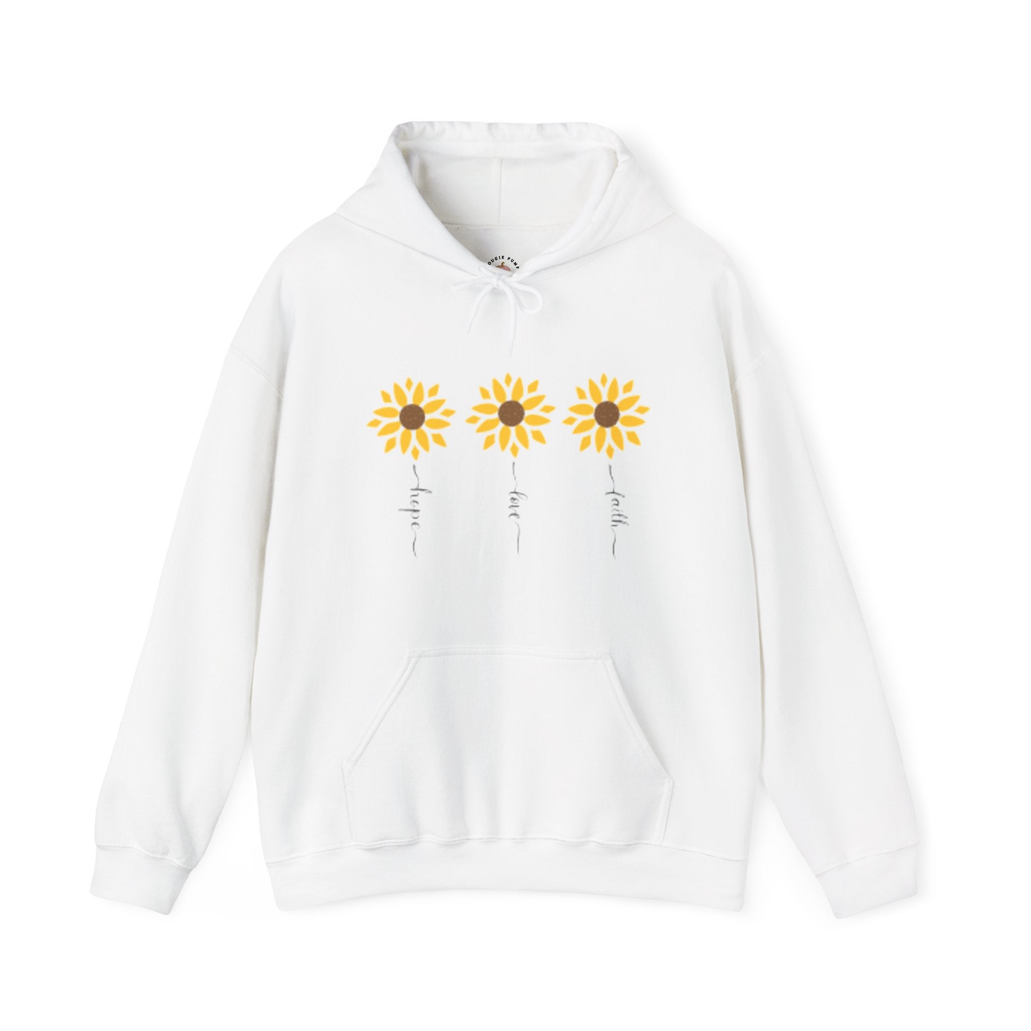 Faith, Hope, and Love Flowers Hoodie for Moms - Inspirational Unisex Hooded Sweatshirt