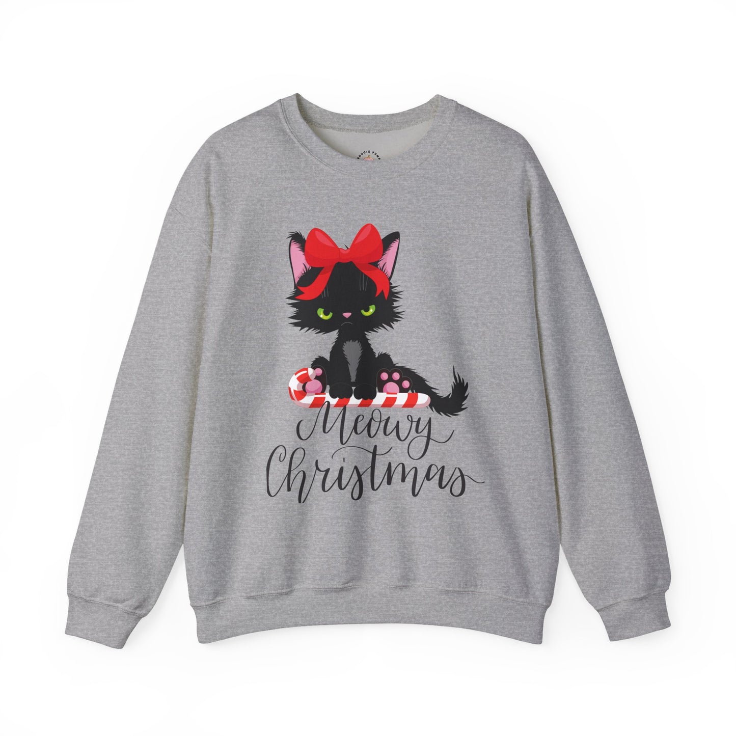 Meowy Christmas Cat Crewneck Sweatshirt | Perfect Holiday Gift, Cozy Sweatshirt for Pet Lovers, Festive Cat Apparel, Cute Christmas Clothes