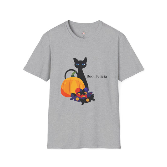 Funny Halloween "Boo, Felicia" Annoyed Cat T-Shirt