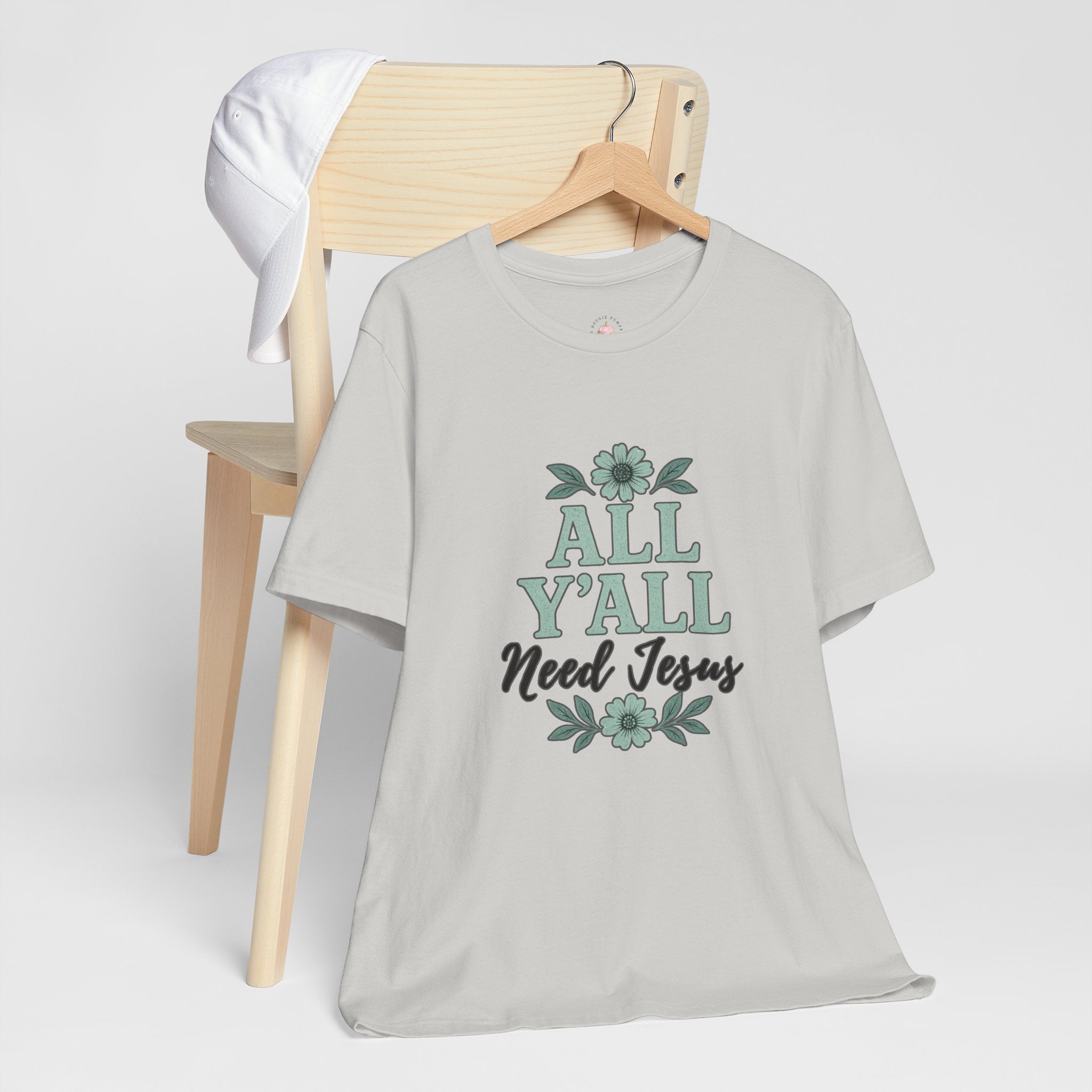 All Y’all Need Jesus Tee — Floral Christian Faith T‑Shirt