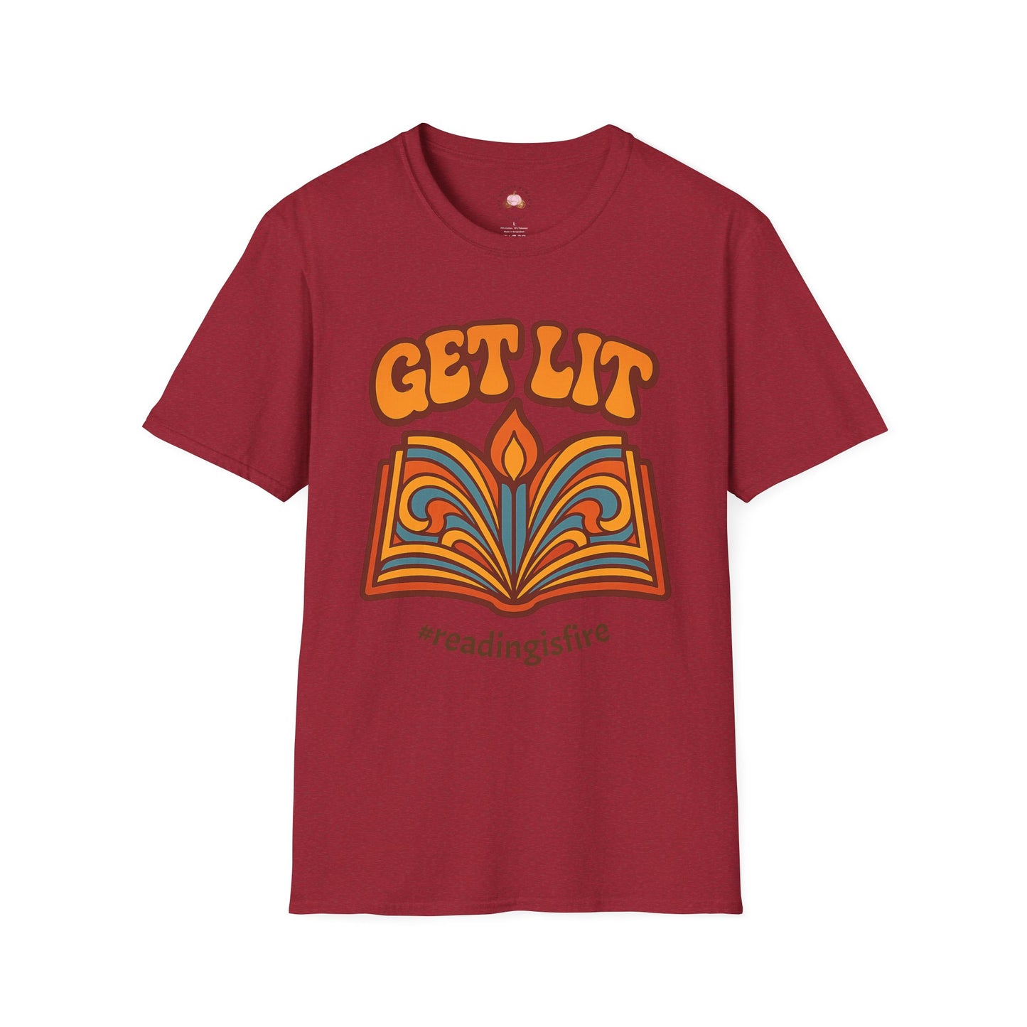 Book Lover's T-Shirt - GET LIT Design, Reading Gift, Literary Tee