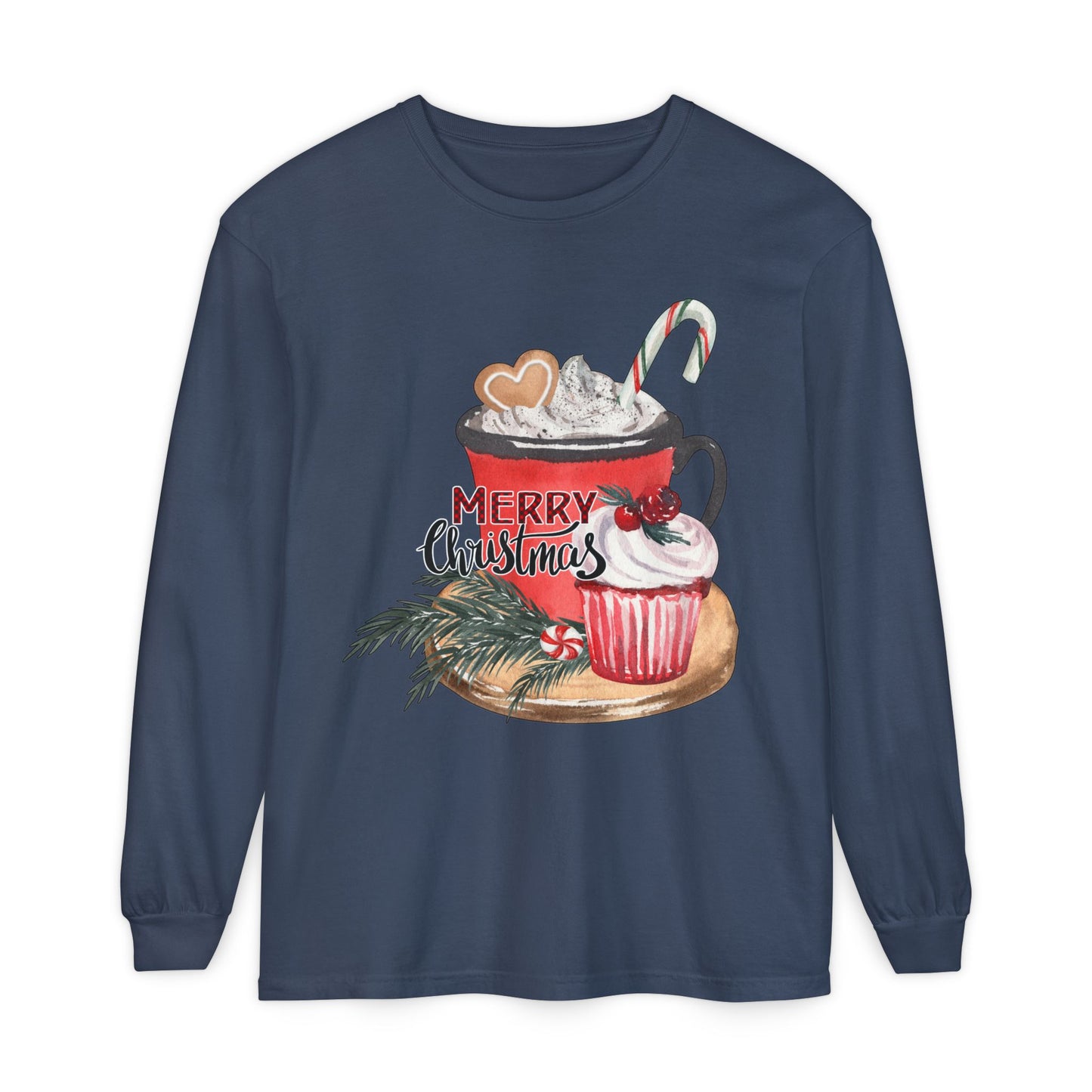 Merry Christmas Long Sleeve T-Shirt, Holiday Outfit, Unisex Tee, Cozy Gift, Winter Fashion, Festive Apparel