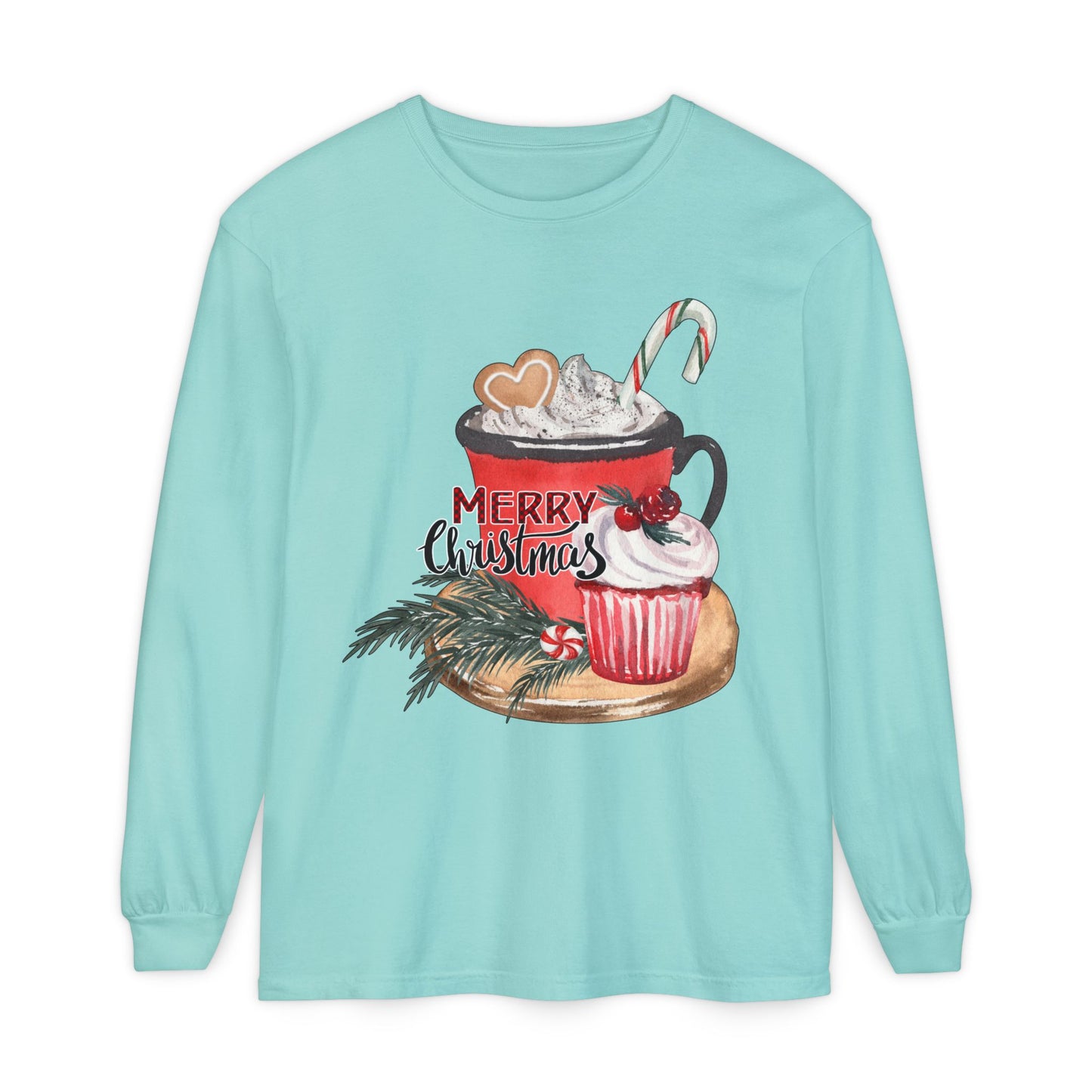 Merry Christmas Long Sleeve T-Shirt, Holiday Outfit, Unisex Tee, Cozy Gift, Winter Fashion, Festive Apparel