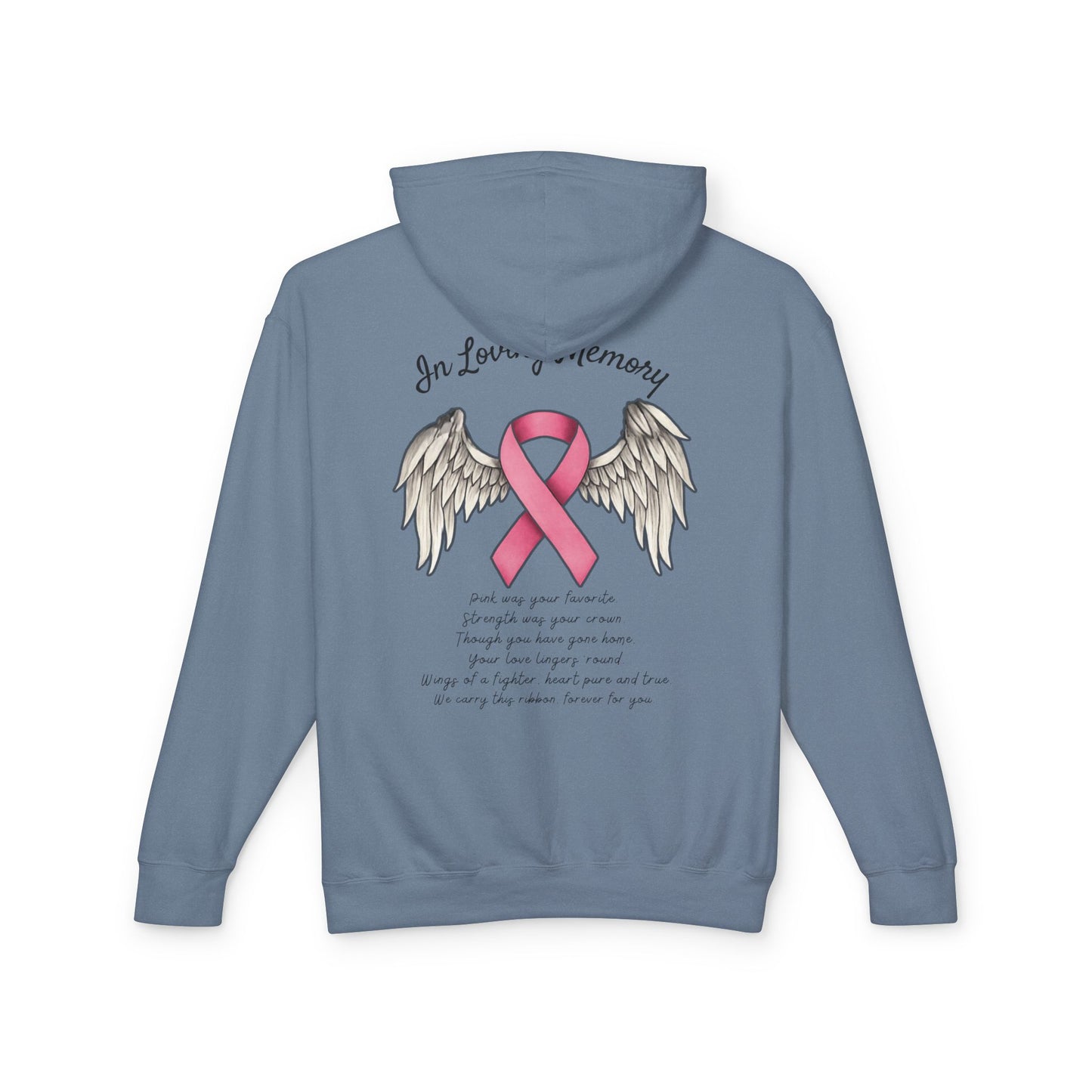 In Loving Memory Lightweight Hoodie, Memorial Hoodie, Breast Cancer Awareness Sweatshirt, Gift for Loved Ones, Fundraiser Apparel