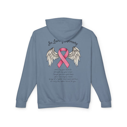 In Loving Memory Lightweight Hoodie, Memorial Hoodie, Breast Cancer Awareness Sweatshirt, Gift for Loved Ones, Fundraiser Apparel