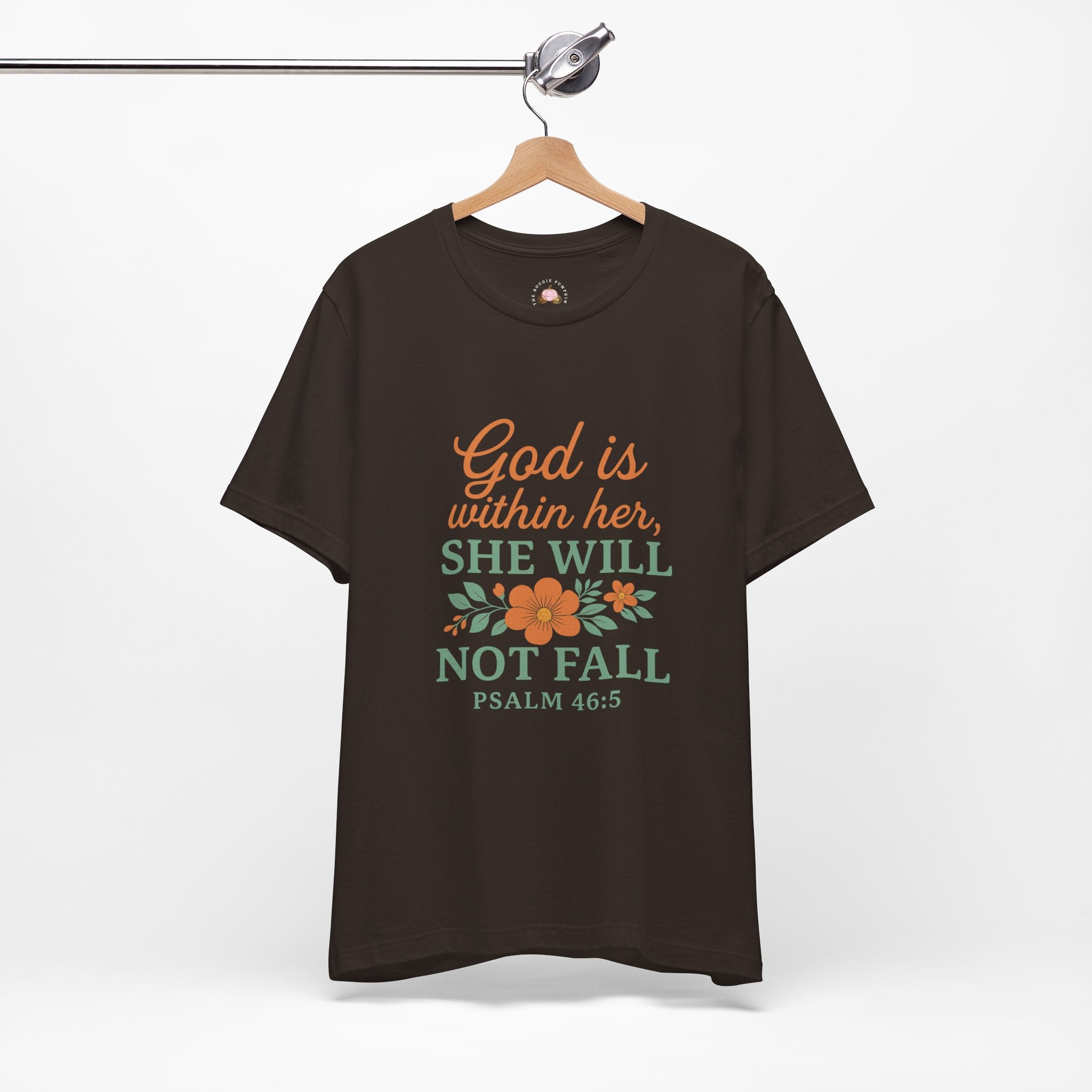 God Is Within Her T-Shirt | Psalm 46:5 Christian Tee | Faith & Strength Floral Scripture Shirt – Bougie Pumpkin Boutique