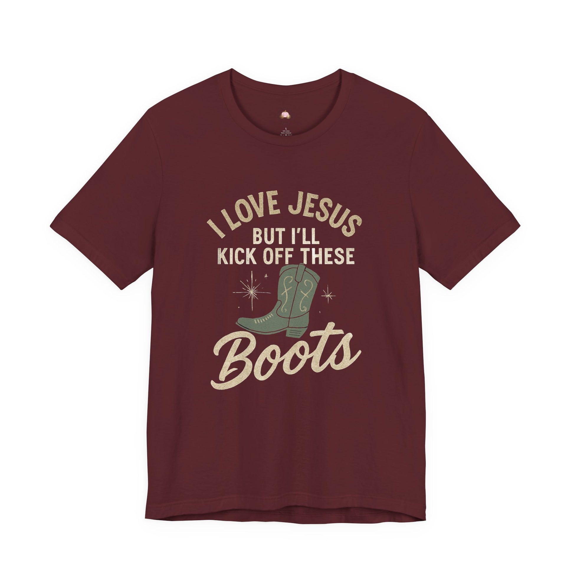 I Love Jesus But I’ll Kick Off These Boots Tee | Bougie Pumpkin Boutique - The Bougie Pumpkin Boutique