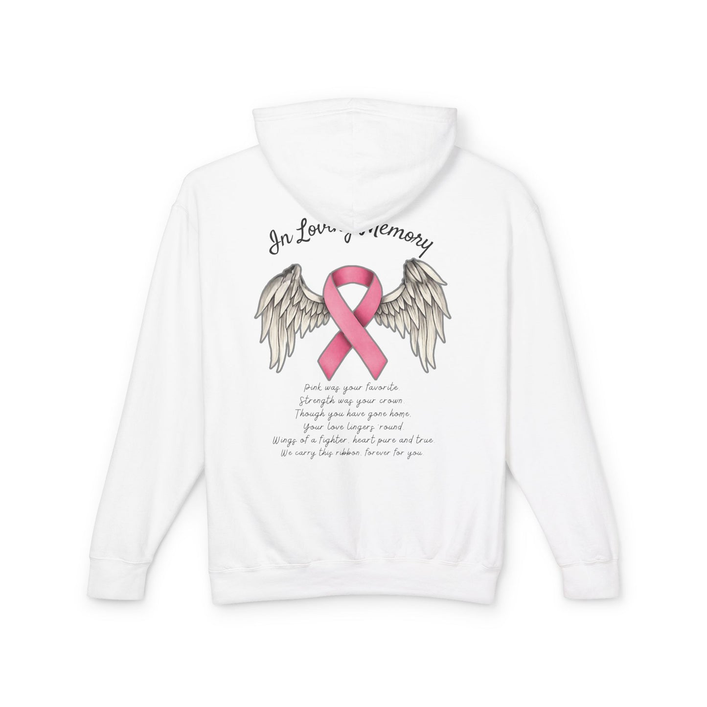 In Loving Memory Lightweight Hoodie, Memorial Hoodie, Breast Cancer Awareness Sweatshirt, Gift for Loved Ones, Fundraiser Apparel