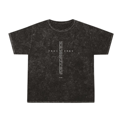 Mineral Wash T-Shirt with Proverbs Design
