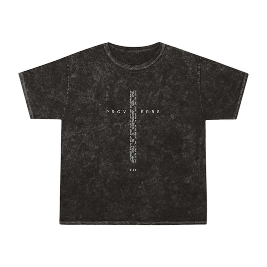 Mineral Wash T-Shirt with Proverbs Design