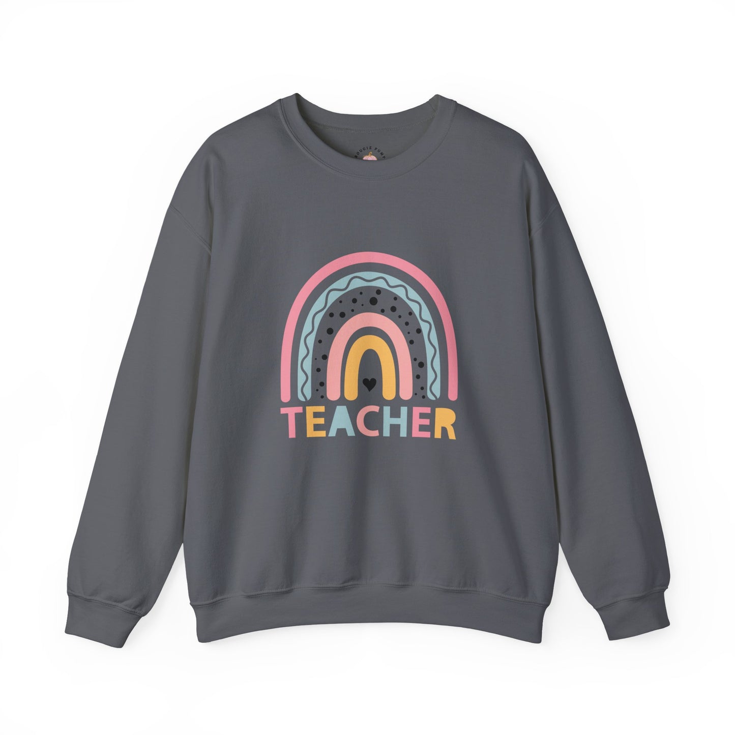 Rainbow Teacher Crewneck Sweatshirt - Cozy Gift for Educators, Back to School, Teacher Appreciation, Classroom Wear, Cute Sweatshirt