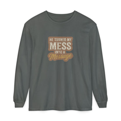 He Turned My Mess Into My Message Sweatshirt | Faith & Grace Christian Shirt – Bougie Pumpkin Boutique - The Bougie Pumpkin Boutique
