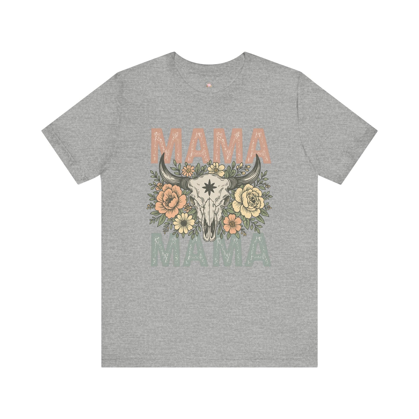 Western Floral “MAMA” Graphic Tee – Southern Boho Cow Skull Shirt - The Bougie Pumpkin Boutique