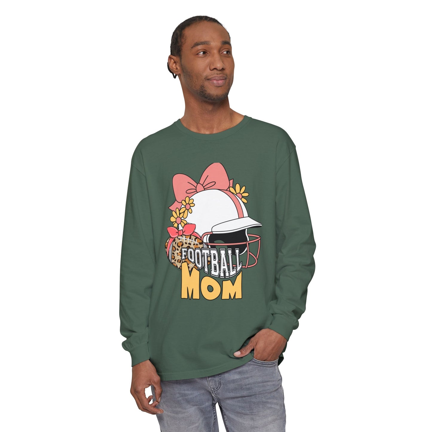 Football Mom Long Sleeve T-Shirt | Gift for Mothers, Sports Apparel, Casual Wear, Game Day Outfit, Fall Fashion