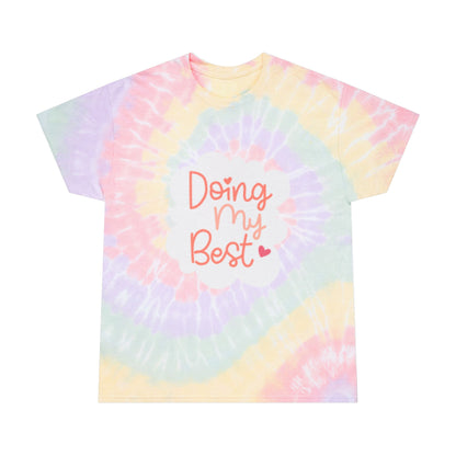 Spiral Tie-Dye Tee - Doing My Best, Colorful Summer Top for Relaxation, Festival Wear, Self-Care Gift, Youth T-Shirt