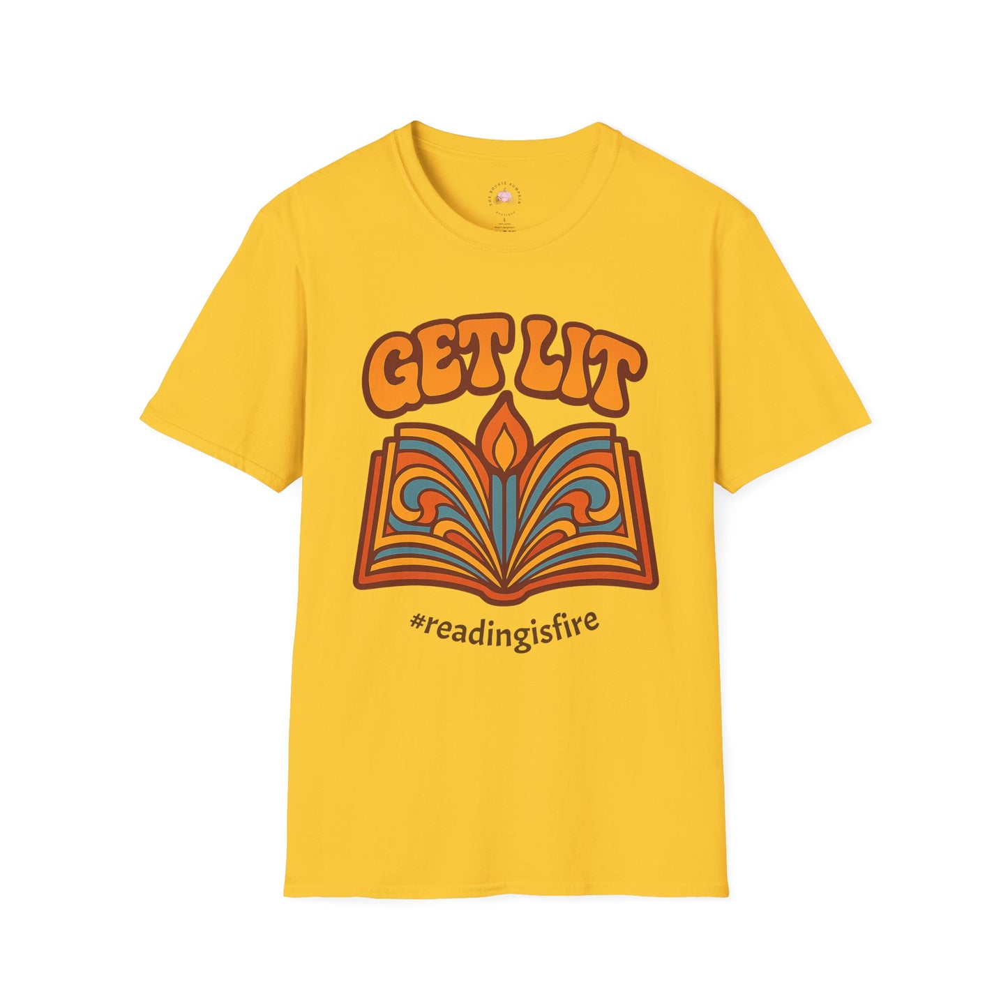 Book Lover's T-Shirt - GET LIT Design, Reading Gift, Literary Tee