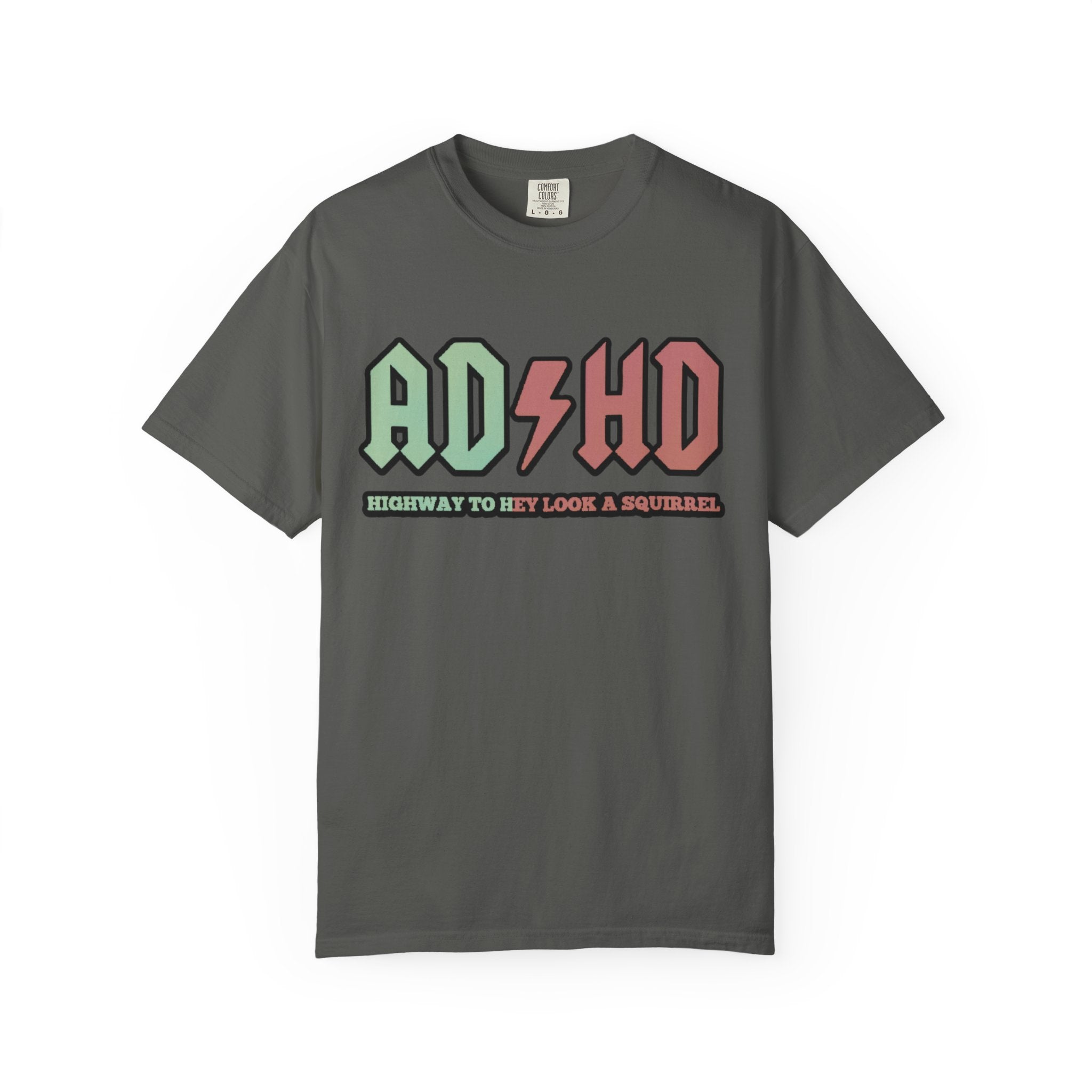 ADHD Rock Band T-Shirt – "Highway to Hey Look a Squirrel" Graphic Tee