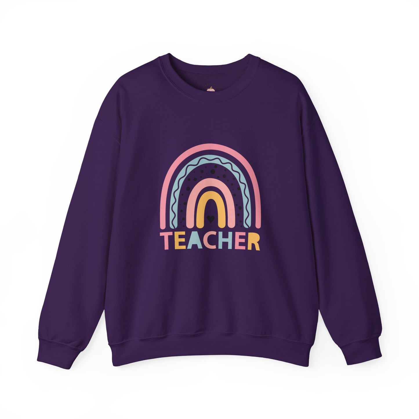 Rainbow Teacher Crewneck Sweatshirt - Cozy Gift for Educators, Back to School, Teacher Appreciation, Classroom Wear, Cute Sweatshirt