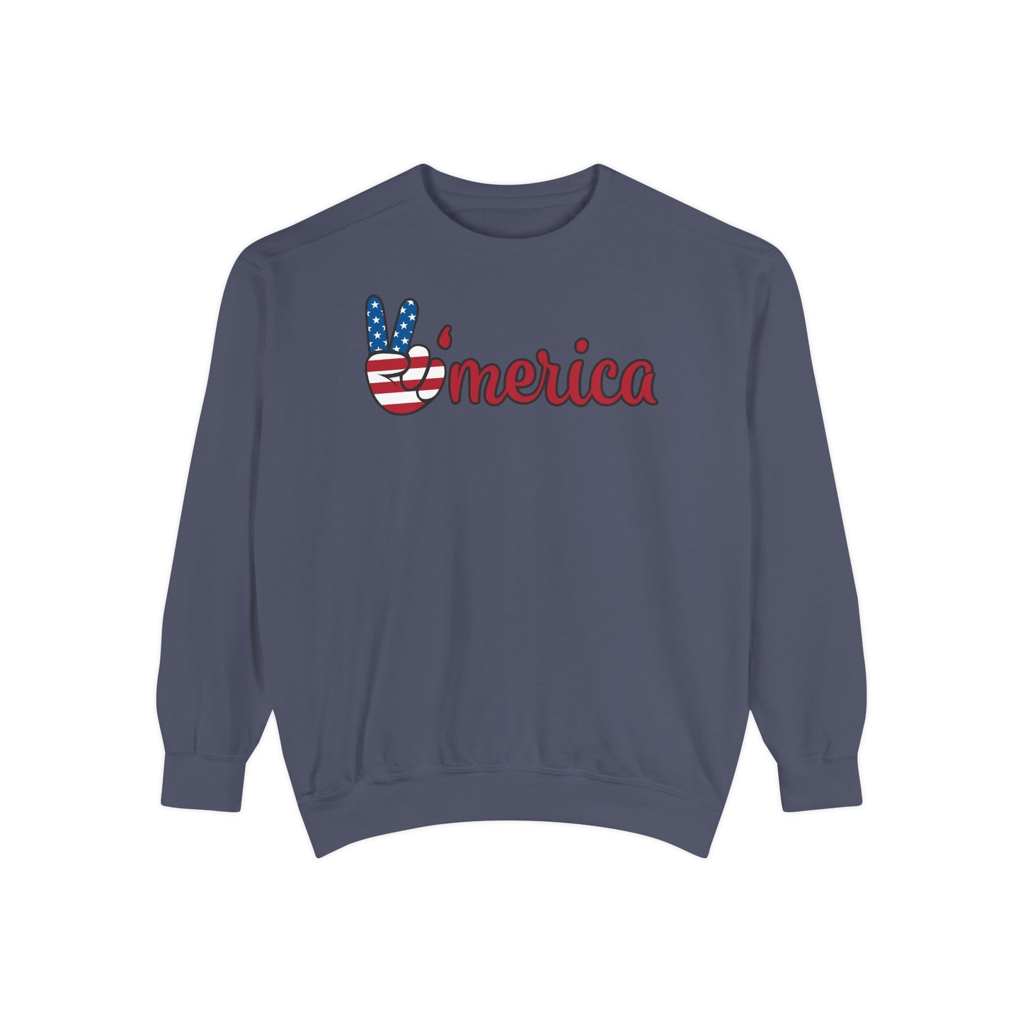 American Peace Sweatshirt, Unisex Garment-Dyed Hoodie, Patriotic Apparel, Trendy Fashion, Unique Gift for Holidays - The Bougie Pumpkin Boutique