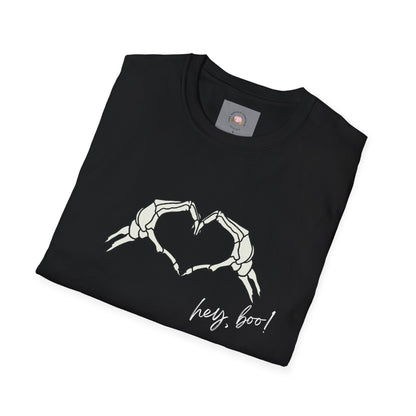 Halloween Skeleton Unisex T-Shirt - Hey Boo Flirty Design