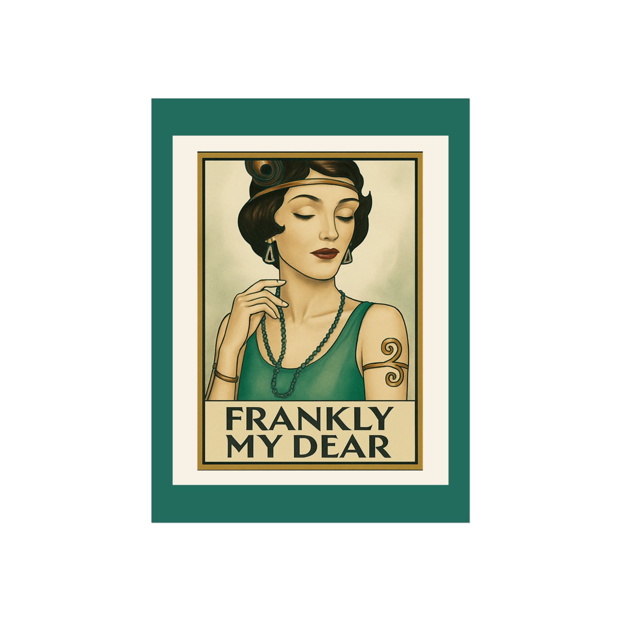 Art Deco Wall Poster — "Frankly My Dear" Vintage Portrait Print