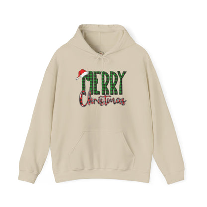 Merry Christmas Hooded Sweatshirt, Festive Holiday Apparel, Winter Warmth, Cozy Gift, Unisex Christmas Sweater, Seasonal Comfort