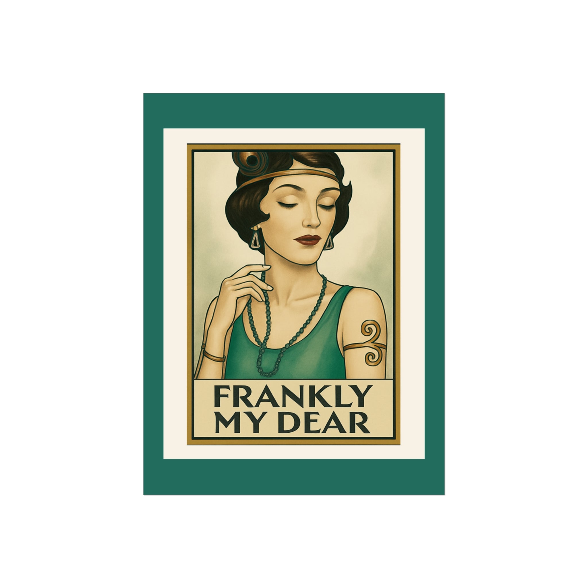 Art Deco Wall Poster — "Frankly My Dear" Vintage Portrait Print