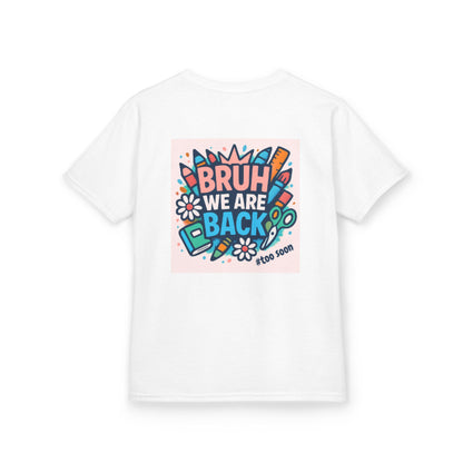 Kids Graphic Tee - Fun Bruh Design for Back to School, Cute T-Shirt, Gifts for Children, Birthday Present, Summer Fashion