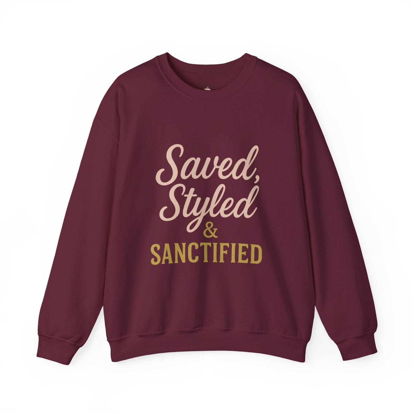 Saved, Styled & Sanctified Crewneck Sweatshirt | Faith-Inspired Apparel, Cozy Wear, Gift for Her, Christian Sweatshirt, Religious Fashion - The Bougie Pumpkin Boutique